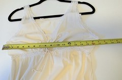 Vtg Nightgown Hollywood Glamour Old Money Lux Cream Color Tricot Long Adj Bust