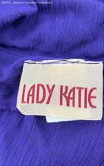 Lady Katie Womens Purple Solid Button Front Short Sleeve Dress Size 16