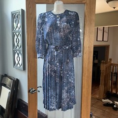 Vintage Lady Carol Petites New York Colorful Floral Pleated Dress-Size 10