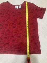 Vtg 90s Y2K Whimsigoth Bobbie Brooks Floral Scroll T Shirt Top Women Small Red