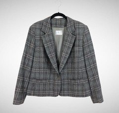 Vintage Womens M/L Pendleton Blazer, Gray and Red Glen Plaid, 1970s 1980s