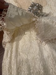 Vintage Speed Fashion Ivory Long Lined Dress Lace Size 19 Wedding