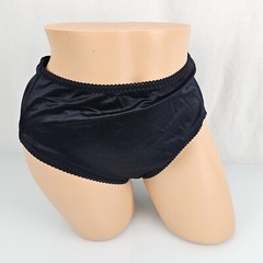 Vanity Fair Black Second Skin Satin Panties Shiny Slippery Shapewear 8 9 XL XXL