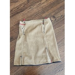 Vintage PRADA Sport Lines Rossa Skirt Beige Tan Corduroy A Line Knee Length