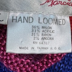 Vintage 1980’s Enfin by Marcia Red Blue Red Nylon Blend Sweater Medium/Large