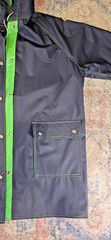 Rainskins Vintage 1980s Reversible Vinyl Rain Coat Jacket Green Blue Medium