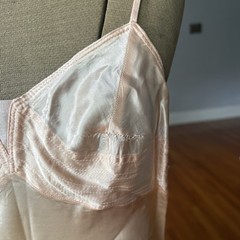 Vintage 1940s 50s Satin Bias Cut Slip Dress Lingerie Women’s Pink As Is