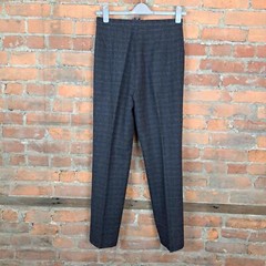 Willie Smith Womens Pants Gray Wool Gold Pinstripes Made in Italy Lined Size 8