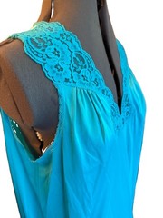Vintage Vanity Fair Teal Nightgown And Matching Robe Lingerie Sz M
