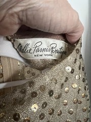 Mollie Paris Vintage 1970s Gold Sequin Evening Gown