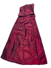 Jessica McClintock Y2K Red Iridescent 2 Pc Set Formal Prom Gown Womens Sz 7 & 9