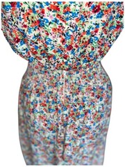 Vintage 80’s Karin Stevens Dress Sz 6P Mulit Color Midi Floral Cottagecore Retro