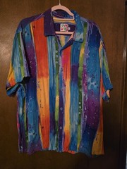 VINTAGE 1980s JAMS WORLD WOMEN’S XL SS 100% RAYON SHIRT