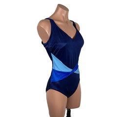 Vintage 60s 70s Women’s Swim Suit Rose Marie Reid French Blue 1 pc NWT sz 14