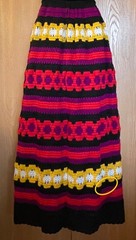 Vintage Ruth Norman Gay Gibson XS 24 Waist Knit Maxi Dress Boho Mod Geometric