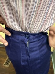 Vintage 70s Jantzen Navy Polished Cotton High Waist Size Metal Zip Shorts Size M