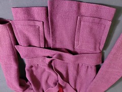 Handmade Wool Crepe Belted Suit Dress – Burgundy/Plum, Tailored Princess Seams,