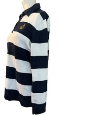Lauren Ralph Lauren Ladies Medium Cotton Embroidered RLL Gold Crest Striped
