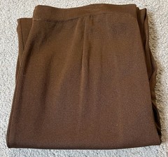 Vtg 70s Marlis Woman Knit Straight Pants 2X Brown Rayon Blend Pull On Athleisure