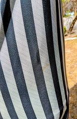 Silk Striped Charles Bianco Italian Collection Sz4 L/S Button-Shoulder Dress GUC