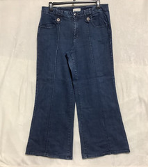 VTG Venezia Wide Leg Denim Jeans 16 Ave. Buttons Hip Hop Flare Grunge Baggy Y2K