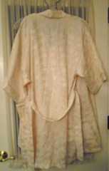 VINTAGE NWT Barbizon Ellie Set Ivory Med Nightie & Robe w/ Belt Polyester Lovely