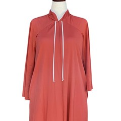 Vassarette Loungewear Dress Womens M Coral Zip Front Maxi Vintage 70s Kaftan Mod