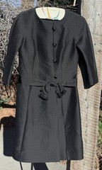 Vtg 60’s Mod Black Dress XS Lord and Taylor VGC