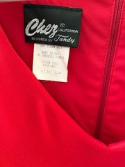 Chez California by Tandy vintage red dress with sequins Size 32W