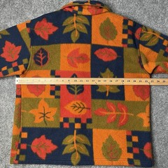 Vtg Fashion Bug Floral Fleece Jacket Button Up Womens M 1990s 90s