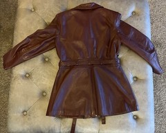 VTG Argentina Leather Burgandy Mid Length Coat