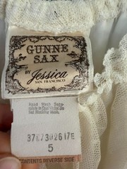 Gunne Sax by Jessica San Francisco Prairie Dress sz 5 Cream Lace Sheer 70s