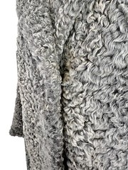 Vintage Pelzmoden Welschoff Astrakhan Karakul Curly Lamb Long Coat Gray