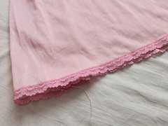 VTG Sheer Nylon Lace House Coat Robe Flutter Sleeve Lingerie Bright Pink Medium