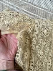 Antique Edwardian 1900’s Ecrew Lace Tea Dress Bridal Dress Delicate Ivory AS IS