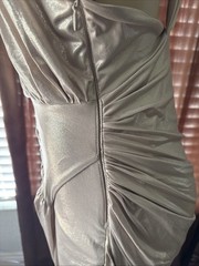 JLUXLABEL GOLD SHIMMER Grecian-Inspired One Shoulder Draped NWTS SZ XL ma