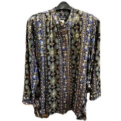 Vintage 80s Carole Little Metallic Paisley Blouse Jacket Size 14 Made USA