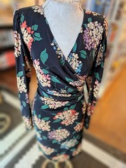 Vintage Designer Ungaro Hydrangea Print Dress | 1980s | Made in Italy | Size XS