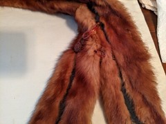 Vintage 6 Pelt Mink Fur Stole Scarf Shaw 44 inches Long Mouth Clasp Or Button