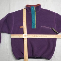 Columbia Ladies Fleece Pullover Purple Snap T Zip Pocket 90s Vintage Size Medium