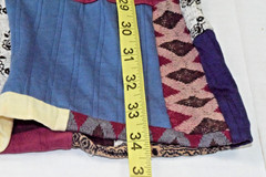 Vintage Skirt Sir Gal California Size S 60s Bohemian Patchwork Wood Button OOAK
