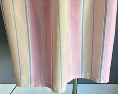Vintage 1970 Skirt Elastic Waist Sze 16/18 Pastel Stripe Print Semi Sheer Fabric