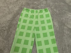Vintage 70s Montgomery Ward Green Geometric Bell Bottom Leisure Suit Womens S 12