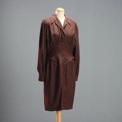 Thierry Mugler Brown Vintage Dress UK Size 6/8 France 1980s Original