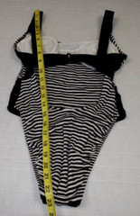 Vintage Swimsuit Electric Beach Jantzen Size S/M 80s Ribbed Striped High Cut