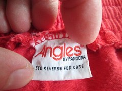 Vintage Angles Pandora Pants 24×28 Orange Red High Waist Wide Straight Leg Hippy