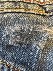 ESCADA VTG LIGHT WASHED RHINESTONE BEADED JEANS SZ44EU(10-12 US)MADE IN TURKEY