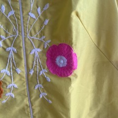 VTG 60s/70s Cotton Dress/Lisa Smock by Lisanne Women’s Size M/L Yellow Floral