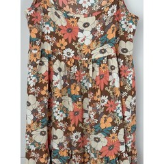 Altard State Floral Babydoll Mini Dress Size Small Brown Retro Boho Cottagecore
