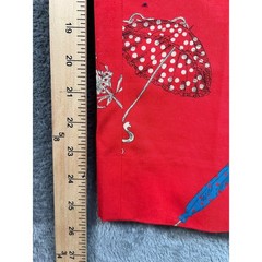Vintage Jones New York Country Pants Womens 8 30×25.5 Red Umbrella Print Cropped